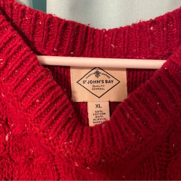 St. Johns Bay Red Womens Sweater - Picture 2 of 5